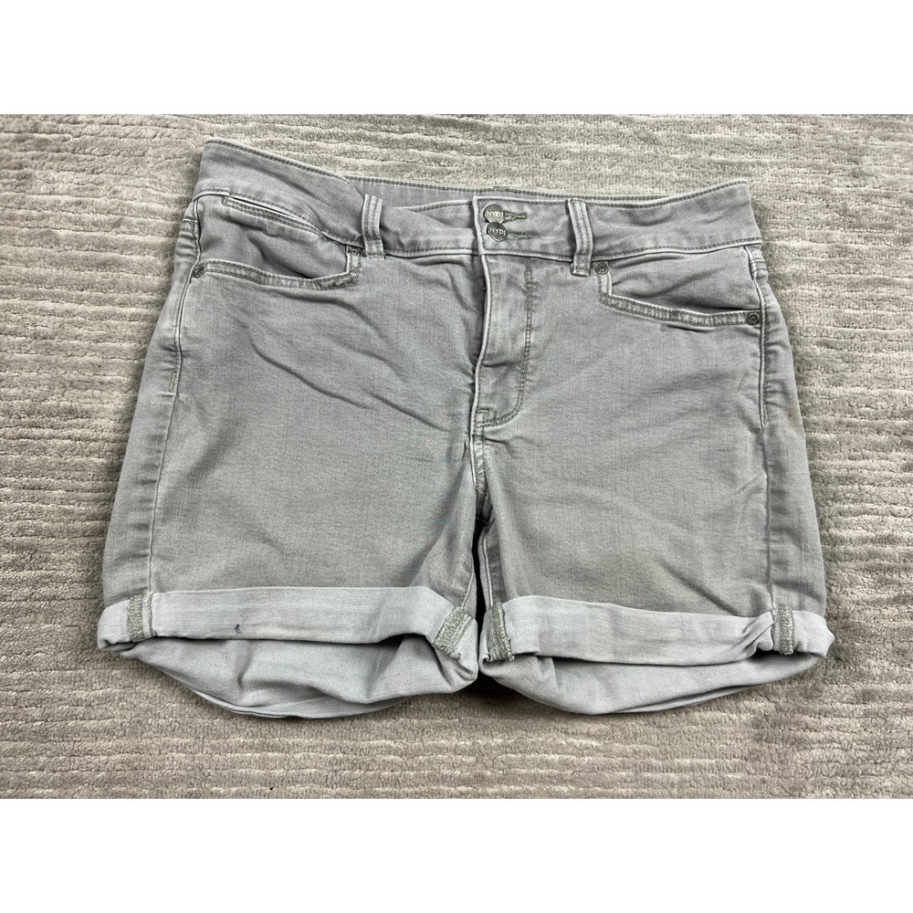 NYDJ Denim Shorts Womens 6 Grey Lift Tuck Technology Cuffed Casual 5-Pocket